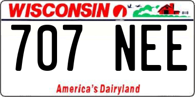 WI license plate 707NEE