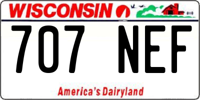 WI license plate 707NEF