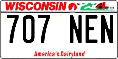 WI license plate 707NEN