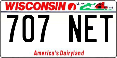 WI license plate 707NET