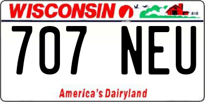 WI license plate 707NEU