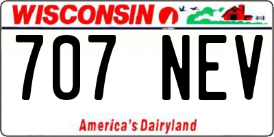 WI license plate 707NEV