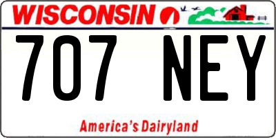 WI license plate 707NEY
