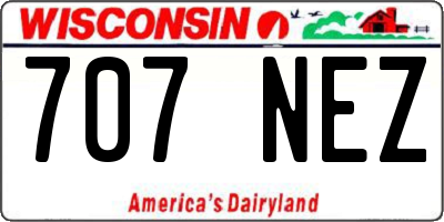 WI license plate 707NEZ