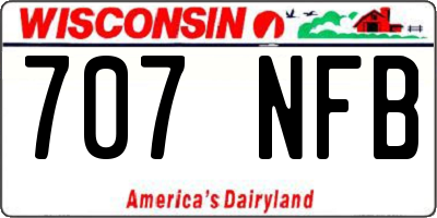 WI license plate 707NFB