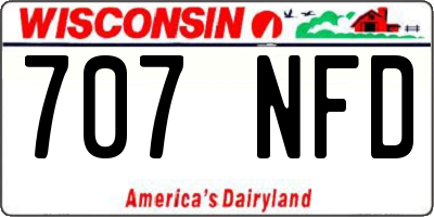 WI license plate 707NFD