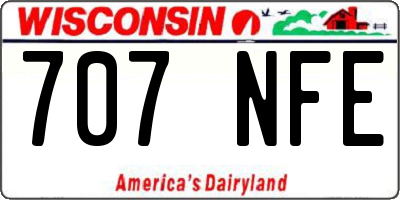 WI license plate 707NFE