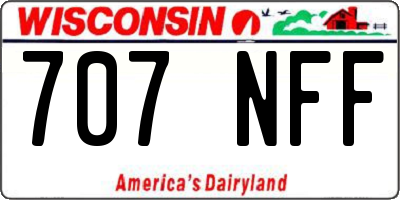 WI license plate 707NFF