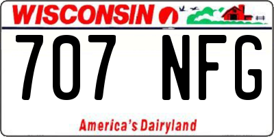 WI license plate 707NFG