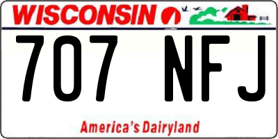WI license plate 707NFJ