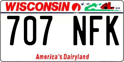 WI license plate 707NFK