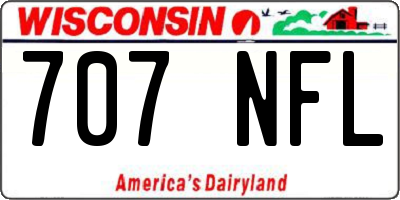 WI license plate 707NFL