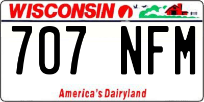 WI license plate 707NFM
