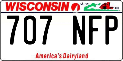 WI license plate 707NFP