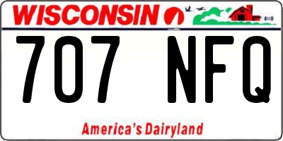 WI license plate 707NFQ