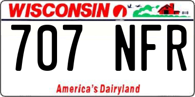 WI license plate 707NFR