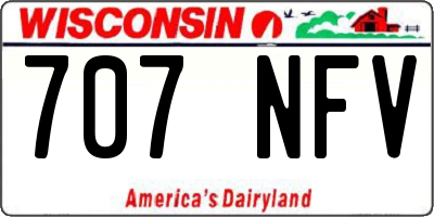 WI license plate 707NFV