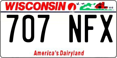 WI license plate 707NFX