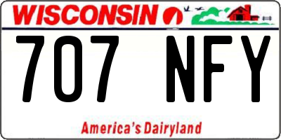 WI license plate 707NFY