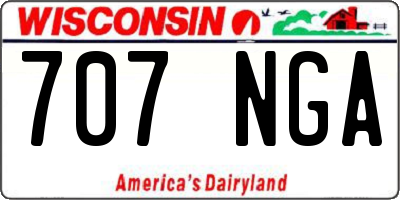 WI license plate 707NGA