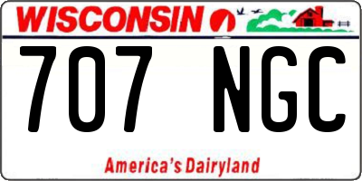 WI license plate 707NGC