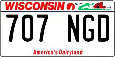 WI license plate 707NGD