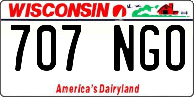 WI license plate 707NGO