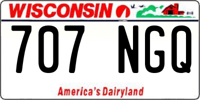 WI license plate 707NGQ