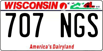 WI license plate 707NGS
