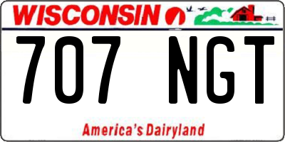 WI license plate 707NGT