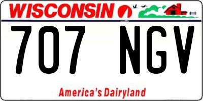 WI license plate 707NGV