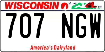 WI license plate 707NGW