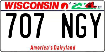 WI license plate 707NGY