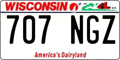 WI license plate 707NGZ