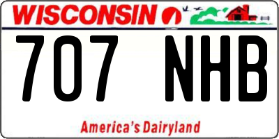WI license plate 707NHB