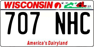 WI license plate 707NHC