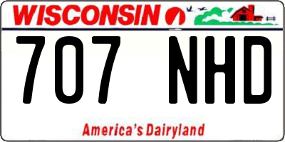 WI license plate 707NHD