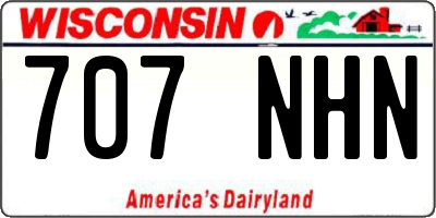 WI license plate 707NHN