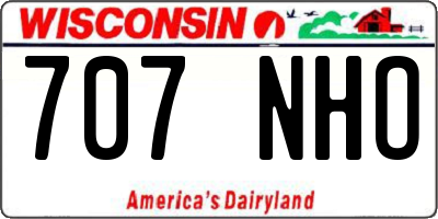 WI license plate 707NHO