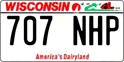 WI license plate 707NHP