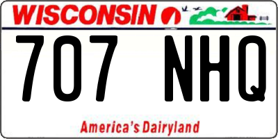 WI license plate 707NHQ
