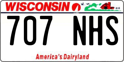 WI license plate 707NHS
