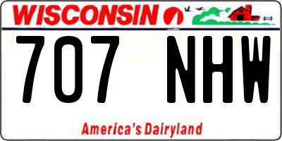 WI license plate 707NHW