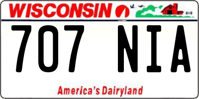 WI license plate 707NIA