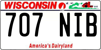 WI license plate 707NIB