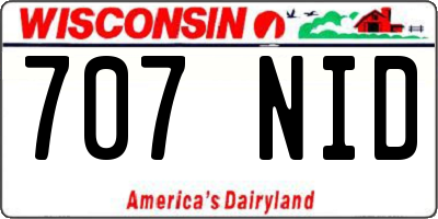 WI license plate 707NID