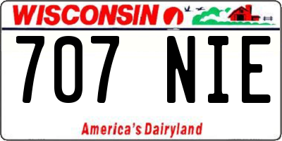 WI license plate 707NIE