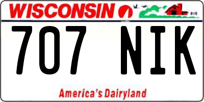 WI license plate 707NIK