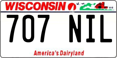 WI license plate 707NIL