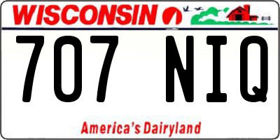 WI license plate 707NIQ